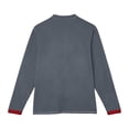 thumbnail image 5 of TOUMENY Men's Long Sleeve Shirts Casual Stand Collar Button Down Slim Fit Solid Knit Tops Business Work Soft Comfy Tee Gray XXXL, 5 of 6