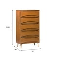 thumbnail image 4 of Walker Edison 30” Mid-Century Modern Curved Front 5-Drawer Dresser, Caramel, 4 of 20