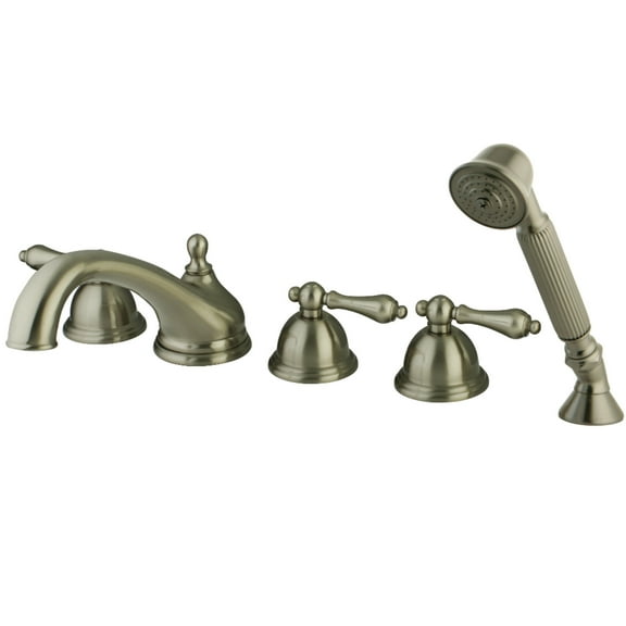 Kingston Brass KS33585AL Milano 5-Piece Roman Tub Faucet with Hand Shower, Brushed Nickel