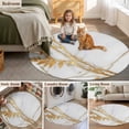 thumbnail image 5 of White Yellow Marble Round Area Rug 6Ft Washable Circle Rugs for Bathroom Office, Ink Painting Modern Art Non-Slip Carpet Floor Mats Indoor Outdoor Carpet Runner Aesthetic Home Decor, 5 of 8