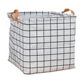 thumbnail image 2 of AKLJWH Foldable Storage Basket with Handles, Portable Linen Organizer Bin, Multipurpose Tote for Clothes, Towels, Laundry, Space Saving Supplies for Bedroom, Bathroom,#03 White, 2 of 6