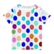 thumbnail image 5 of Manga Corta Crop Top para Niños Grandes con Juguetón Colorido Polka Impresión, Tela Suave Transpirable, Cuello de Tripulación Clásico, Costura Reforzada, Disponible en Tamaños de Niños Grandes, 5 of 5