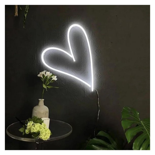 Letrero De Neón Con Forma Corazón Luz , Nocturna Regulable Alimentada Por USB Para Decoración Pared 30cmx30cm