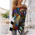 thumbnail image 2 of Camiseta de manga larga estampada con hombros descubiertos vintage a la moda para mujer Fridja czfsfas5855, 2 of 5
