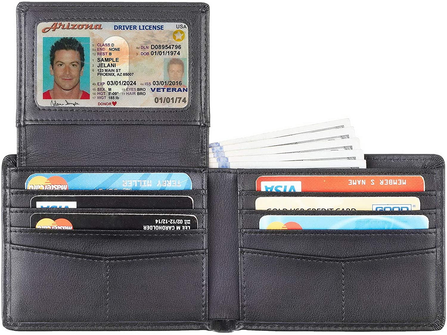 Genuine Leather RFID Blocking Wallets Mens Wallet Bifold Classic_Special Gift