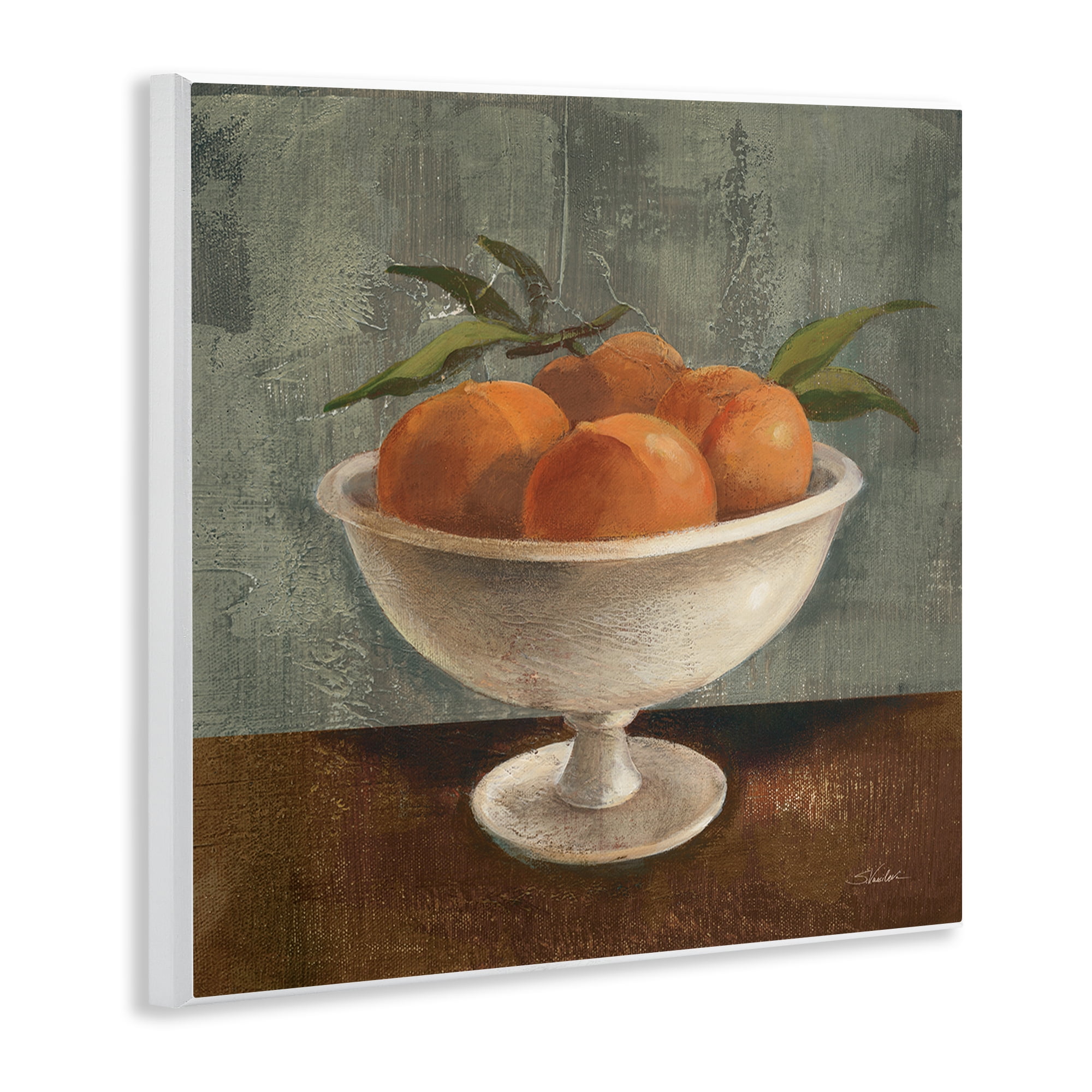 Stupell Industries Peaches Still Life Food & Beverage Painting Unframed Art Print Wall Art, 12 x 12