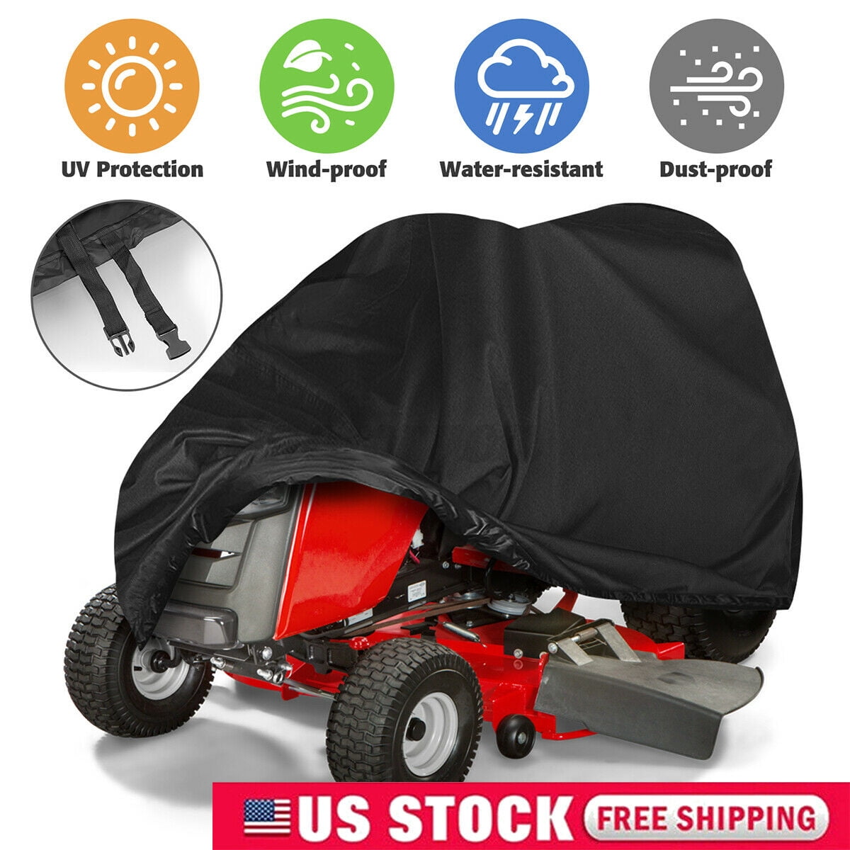 191 cm beautygoods lawn mower tarpaulin cover waterproof dust-proof UV protective cover lawn mower garage cover