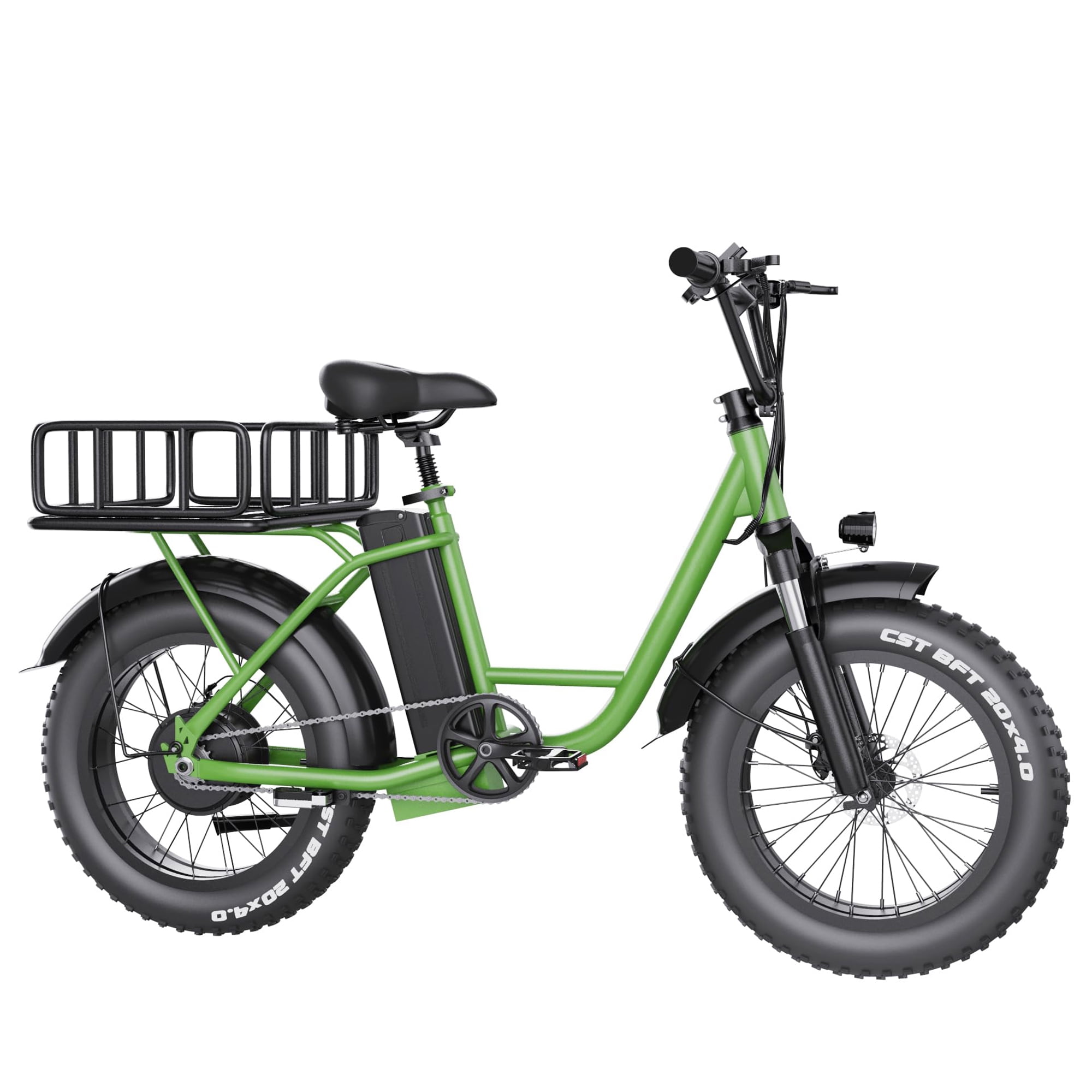 FB-20X Step-thru Fat Tire Electric Cargo Bike for Adults,  1000W Peak Motor Ebike, 20" x 4.0 Fat Tire Step-Thru Electric Motorcycle Bicycle, 48V/15ah Removable Battery Commuter E-Bike, 30Mile/28 MPH