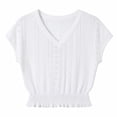 thumbnail image 3 of CUSTG Casual Shirts For Women Summer Short Sleeve Solid Color Fashionable T Shirt Boho Tops, 3 of 3