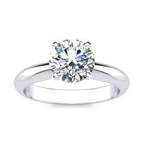 SuperJeweler 1 1/2 Carat Moissanite Solitaire Engagement Ring in 14 Karat White Gold