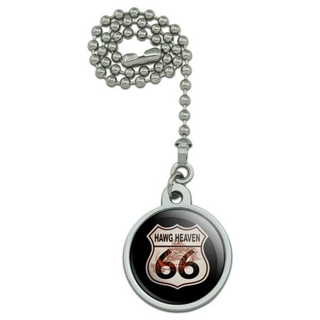 Hawg Heaven Route 66 Highway Hog Biker Motorcycle Ceiling Fan and Light Pull (Best Part Of Route 66)