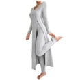 thumbnail image 3 of 2 Pack ylioge Womens 2 Piece Pajama Sets Long Sleeve Tops and Pants Sleepwear Outfits Ladies Casual Solid Color Comfortable Slim Loungewear Pajamas Set, 3 of 8
