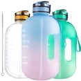 thumbnail image 3 of Hommie 1 Gallon Water Bottle with Time Marker, Straw and Handle, 128 oz Blue&Pink, 3 of 9