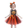 thumbnail image 5 of EnJoCho Toddler Little Girl Halloween Pumpkin Princess Tutu Tulle Dress Sleeveless Par𝗍y Dress Fall Winter Outfit Fashion Celebration Photo Dress, 5 of 9