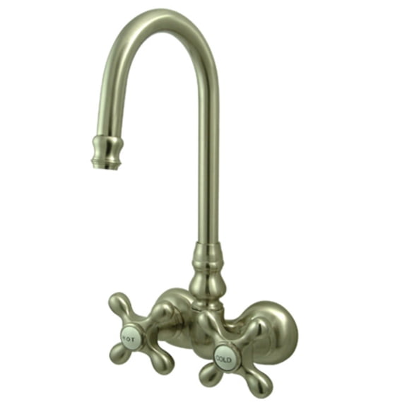 Elements Of Design Dt0718ax Double Handle Wall Mounted Clawfoot Tub Filler - Nickel