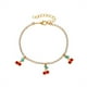 thumbnail image 1 of Rhinestone Anklet Pulseras Tenis Cadena Cereza Pulsera Cristal Anklet Pie Cadena Pulsera Cristal Brazalete Rhinestone Boda Nupcial para Mujeres Joyería del Cuerpo, 1 of 2