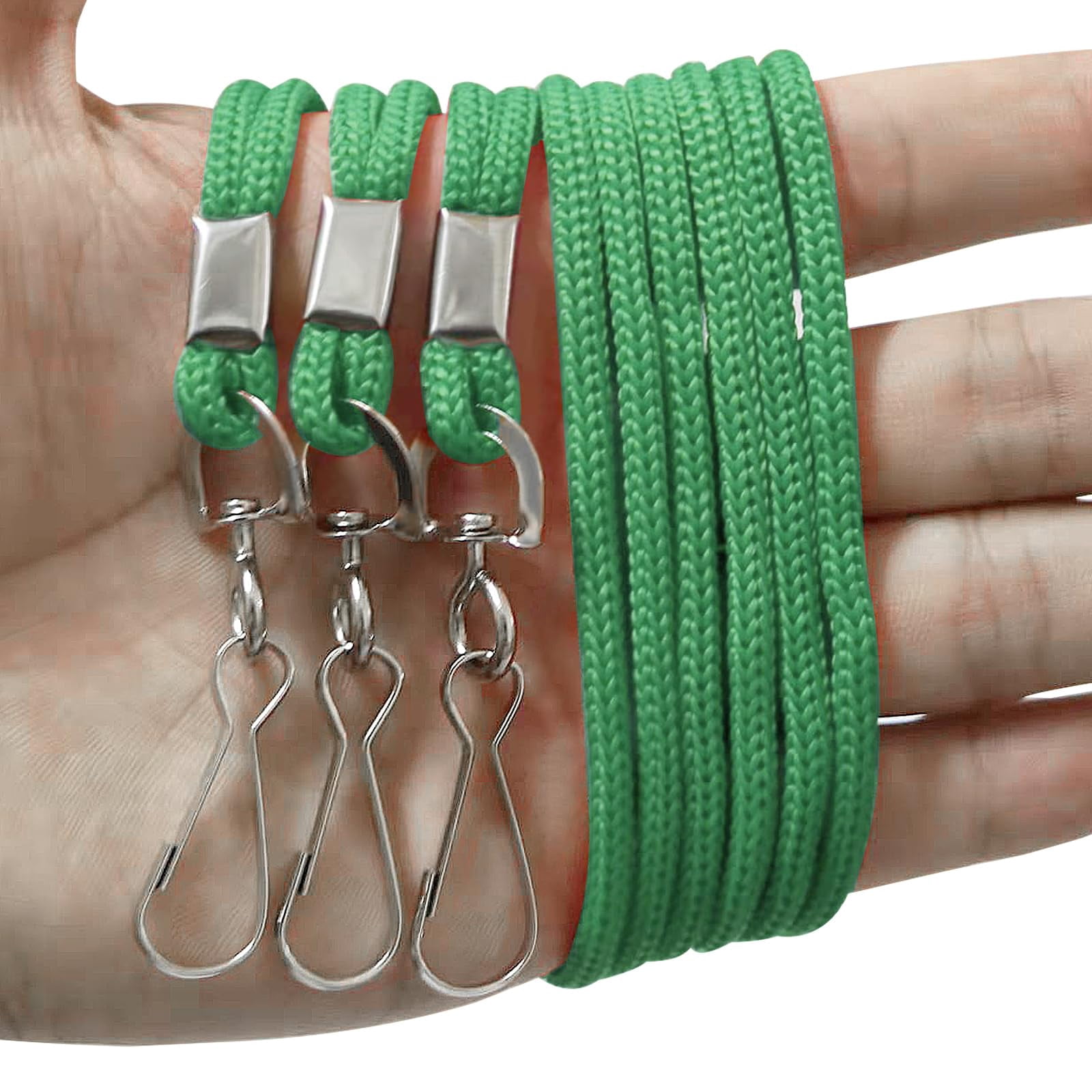 120 Green Lanyards Bulk Round 36" With Swivel J Hook For Id Name Badge Holder  Vip School Conference Festival And Hang Keys