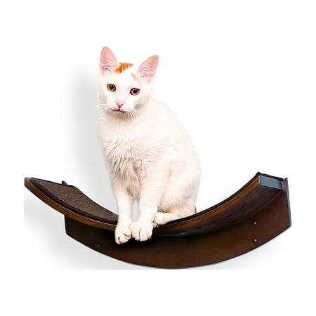 UPC: 0707321501758 | The Refined Feline  Lotus Leaf Cat Shelf  Mahogany