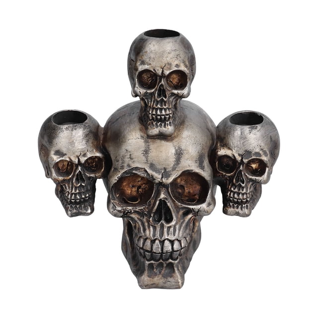 Candelabro de calavera de resina, modelo médico, cena con velas, decoración de calavera, adorno para el hogar de Halloween