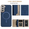 thumbnail image 6 of Allytechgroup Case for Samsung Galaxy S22, [RFID Blocking] 2-in-1 Detachable Magnetic Wallet Case [Compatible with MagSafe] Stand Slim PU Leather TPU Cover with Credit Card Slots/Cash Slot, Darkblue, 6 of 13