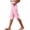 Pink, variant on Women's Plaid Bermuda Shorts Summer Elastic Waist Knee Length Shorts Casual Side Split Capri with Pockets