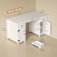 thumbnail image 3 of HOMCOM 53" Home Office Computer Desk with 2 Drawers & 2 Cabinets, White, 3 of 10
