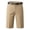 Khaki, variant on GrmtClth Mens Trendy Shorts Minimalist Plain Tone Cotton Linen Straight Cut Tailored Golf Shorts Flat Front Regular Fit Summer Office Street Daily Wear Army Green 38