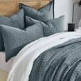 thumbnail image 6 of EVERGRACE Luxury Velvet Quilt Bedding Set Full Queen Size 3 Pieces with Pillow Shams, Soft Cross-Stitch Velvet Comforter Set, Lightweight Coverlet Bedspread for All Seasons, Stormy Blue, 6 of 8