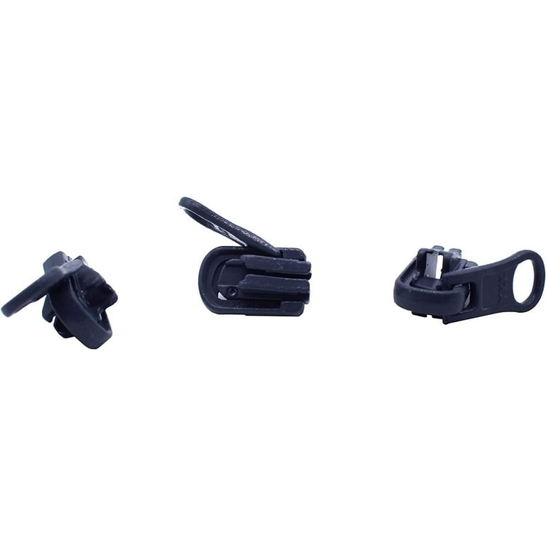Zipperstop Distributor YKK #Zipper Repair Kit Solution, YKK #5 Molded Reversible Fancy Vislon Slider Made in Usa-3 Pulls per Pack (Black)