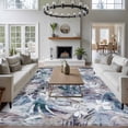 thumbnail image 3 of Large Area Rugs for Living Room Bedroom, Palm Leaves 8'x10' Rug Washable Carpet Runner Indoor Outdoor, Spring Tropical Leaf Botanical Vintage Blue Non Slip Floor Mats Rug for Kitchen, Patio, 3 of 8