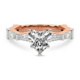 thumbnail image 3 of IGI Certified 4 Carat Heart Shape Lab Grown Diamond Engagement Ring | 14K Rose Gold | Gizele Tapered Side Stone Diamond Ring | FG-VS1-VS2 Quality Friendly Diamonds, 3 of 6