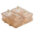 thumbnail image 4 of TISHITA Dried Fruit Snack Serving Plate with Lid Divided Serving Platter Food Storage Box Candy Nuts Dish for Candy Cookies Appetizer Brown, 4 of 8