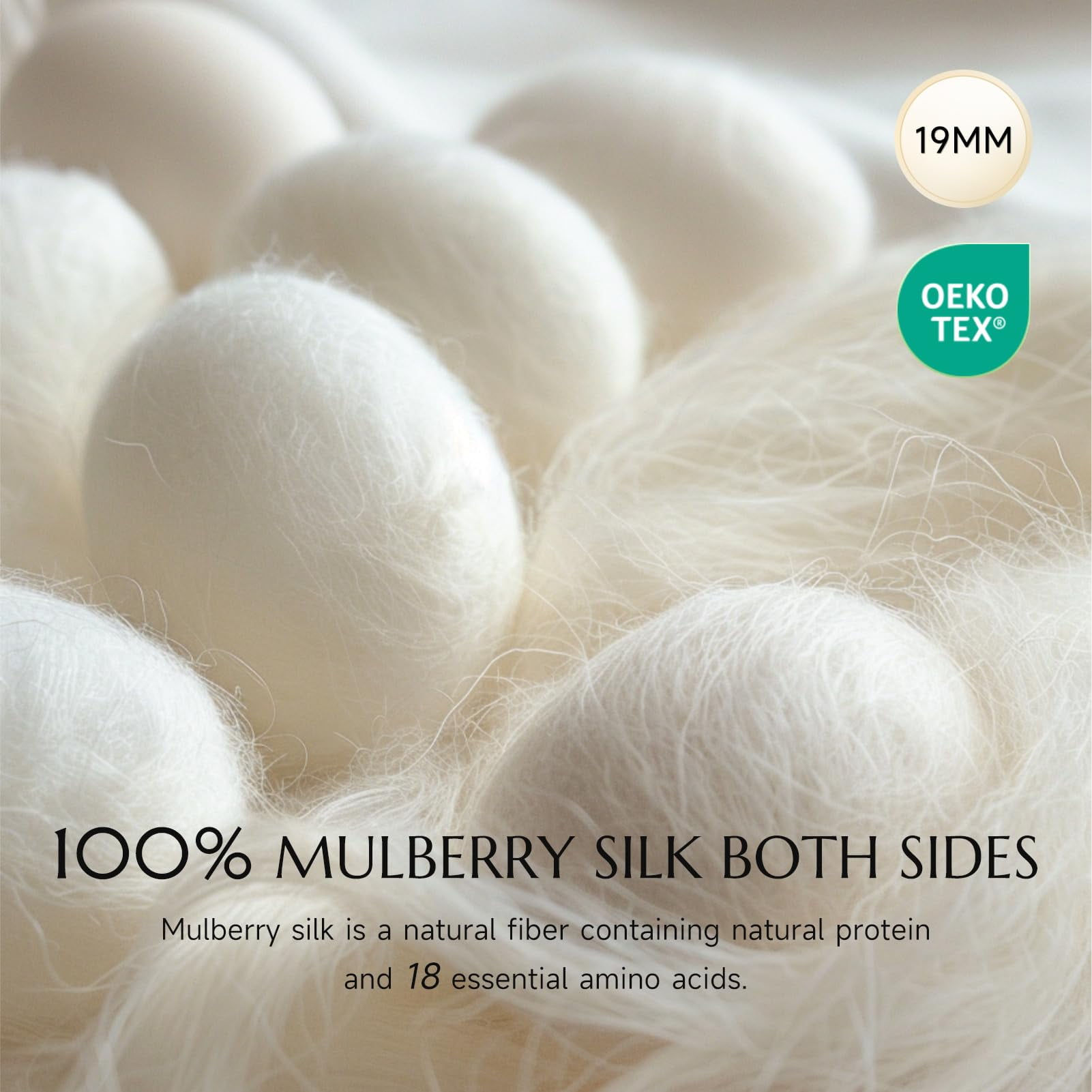 THXSILK Silk Contour Pillowcase, 19 Momme Silk Cervical Pillowcase, Neck Pillowcase, Wave Shape Pillow Case, 100% Pure Mulberry Silk, White