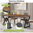thumbnail image 4 of Tribesigns 63 Inch Executive Desk, Large Office Computer Desk with Extra Thick Wooden Tabletop and Metal Frame, Modern Simple Workstation Writing Table Study Desk for Home Office, Brown, 4 of 8