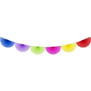 Way to Celebrate Multicolor Birthday Party Tissue Fan Garland Banner, 14'