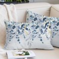 thumbnail image 2 of Navy Blue Eucalyptus Leaves Pillow Covers 16"x24", Retro Country Leaf Botanical Soft Brushed Microfiber Breathable Throw Pillow Covers, Decorative Pillowcase with Zipper for Couch Sofa Bedroom, 2 of 9
