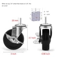 thumbnail image 2 of 3-Inch Casters for Shelf Unit, Set of 4,Threaded Stem 1/4",5/16",3/8" Stem All Include,Universal for All Kinds of Shelving Unit, 2 of 7