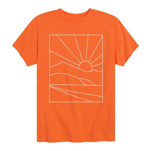 Instant Message - Sunny Vista Line Art Short Sleeve Graphic T-Shirt