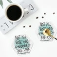 thumbnail image 4 of Yiaed Not All Who Wander Are Lost1 Print Leather Coasters for Drinks - Cup Coasters Coffee Table Kitchen Table Bar, Home & Office Gifts Handmade Drink Coasters-Hexagon, 4 of 6