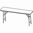 thumbnail image 3 of Lorell Economy Folding Banquet Table - Mahogany Rectangle Top - 500 lb Capacity - 72" Table Top Width x 18" Table Top Depth x 0.62" Table Top Thickness - 29" Height - Melamine Top Material - 1 Each, 3 of 4