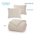 thumbnail image 5 of Coastal Living Tropical Luxe Linen 3-Piece Quilt Set, Full/Queen, Natural Beige, Cotton-Linen Blend, 5 of 13