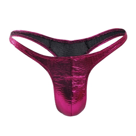 Savings Clearance RbCulf Mens Shiny Patent Leather Briefs Low Rise Ruched Pouch Panties G-string Thong Bikini Trunks Lingerie Underwear