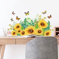 thumbnail image 4 of Un conjunto de pegatinas de pared con girasoles y mariposas para salas de estar, 4 of 5