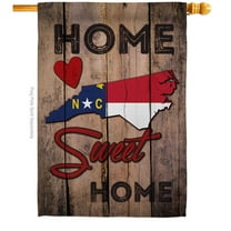 28 x 40 in. State North Carolina Home Sweet American State Vertical House Flag with Double-Sided Decorative Banner Garden Yard Gift