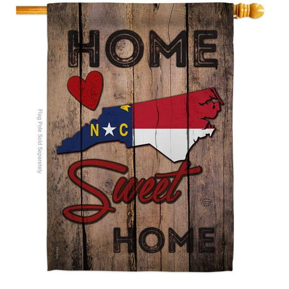 Ornament Collection H191144-BO 28 x 40 in. State North Carolina Home Sweet American State Vertical House Flag with Double-Sided Decorative Banner Garden Yard Gift