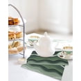 thumbnail image 4 of Green Ombre Kitchen Dish Towels for Drying Dishes Set of 4, Abstract Art Moire Ocean Waves Waffle Weave Microfiber Hand Tea Bathroom Towels Quick Dry & Absorbent Towel 12x12, 4 of 7