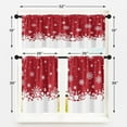 thumbnail image 5 of Christmas Snowflakes Red Kitchen Curtains Window Curtains and Valances Set 36 Inch, Winter Snow Space Abstract Short Tier Curtain for Kitchen, Christmas Small Kitchen Decor, 5 of 6