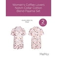 thumbnail image 2 of MeMoi Women's Coffee Lovers Notch Collar Cotton Blend Pajama Set - Womens - Female, XS, Pink, 2 of 7