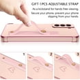 thumbnail image 4 of Samsung Galaxy S21 Case, Galaxy S21 Phone Case Love Heart Cute Case with Wristband Kickstand Holder Soft TPU Plating Bumper Protective Slim Shockproof Phone Case Cover for Girls Women, Pink, 4 of 15