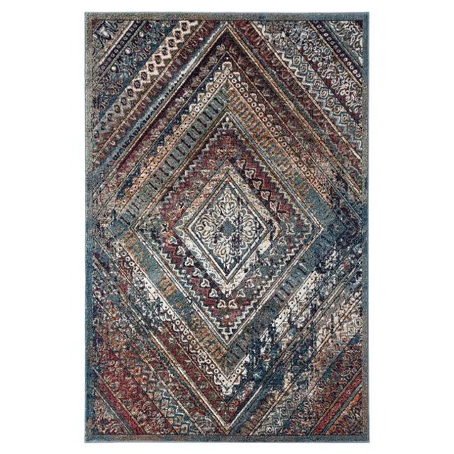 Amer Rug XAV87392 7 ft. 3 in. x 9 ft. 2 in. Xavier Transitional Multi Power-Loomed Rug, Red & Green
